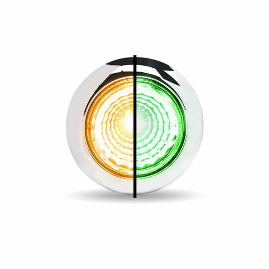 3/4" Amber Marker to Green Auxiliary Round Reflector LED Light - 1 Diode
