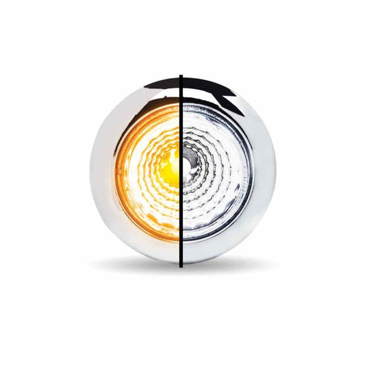 3/4" Amber Marker to White Auxiliary Round Reflector LED Light - 1 Diode