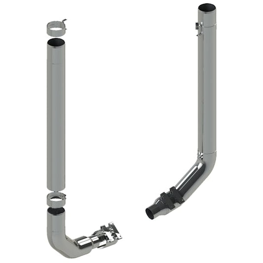 Kenworth W900L 8" Lincoln Chrome 2 Piece Exhaust Stack Kit