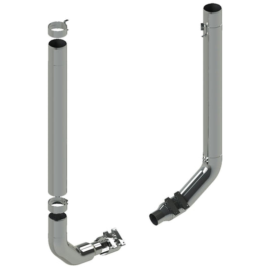 Kenworth W900L 6" Lincoln Chrome 2 Piece Exhaust Stack Kit