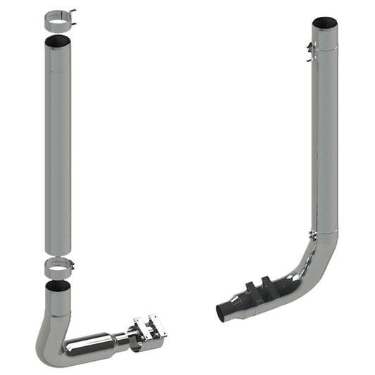 Kenworth W900L 7" Lincoln Chrome 1 Piece Exhaust Stack Kit
