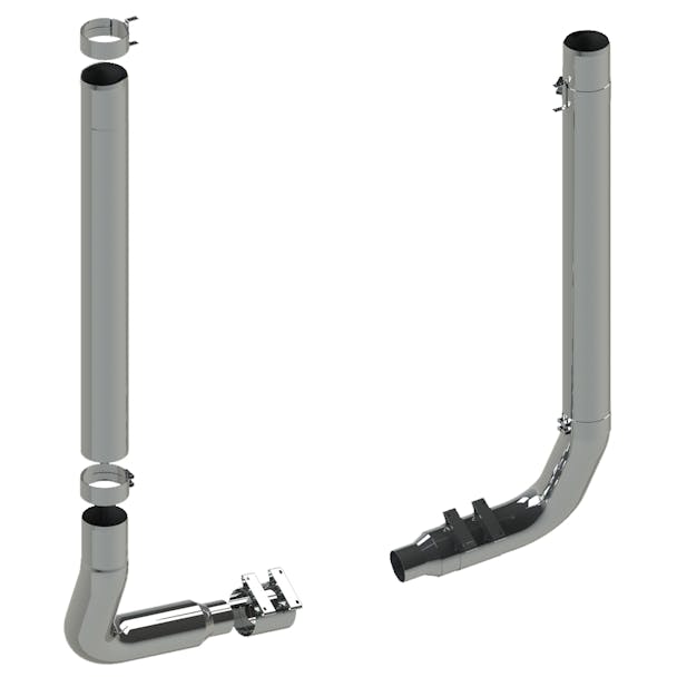 Kenworth W900L 6" Lincoln Chrome 1 Piece Exhaust Stack Kit