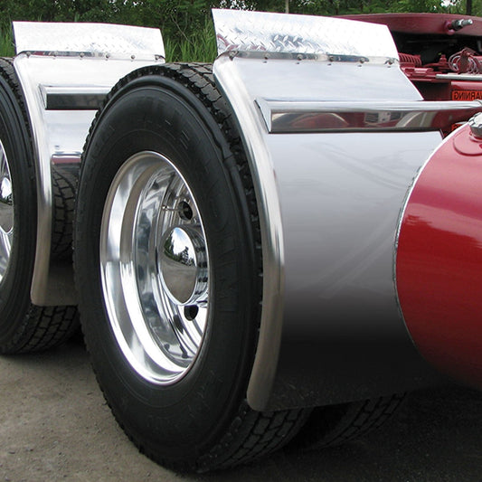 38" Rollin’ Lo Quarter Fender Kit with Triangle Mounts - 14 Gauge | Mirror Shine Stainless Steel