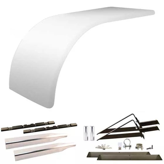 66" Smooth Low Profile Half Fenders & Mounting Kit - 16 Gauge (Fenders)