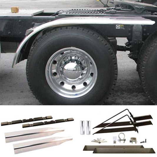 60" 3 Ribbed Half Fenders & Mounting Kit - 16 Gauge (Fenders)