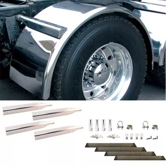 80" Smooth Single Axle Fenders & Heavy Duty Mounting Kit - 14 Gauge (Fenders)